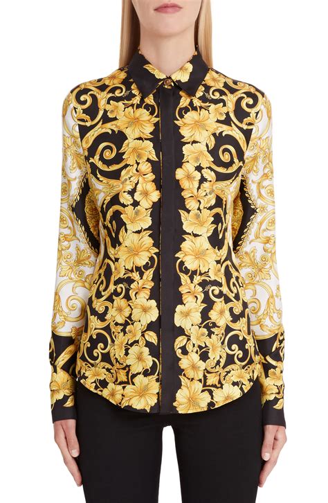 versace inspired silk shirt women's